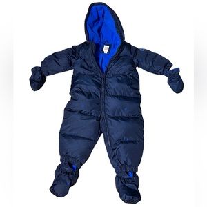 Like NEW Baby GAP Bunting SnowSuit Down fill Warmest Navy Stars 12-18 months